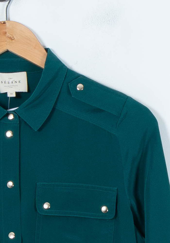 Chemise Verte - Taille XS/34 de la marque Sézane | PARAD87811 - Vendu par Paradigme - Image 3