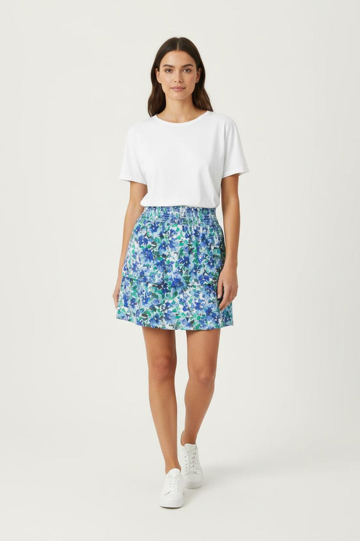 Jupe Courte Bleue et Verte - Taille L/40 de la marque Grace & Mila | PARAD87813 - Vendu par Paradigme - Image 1