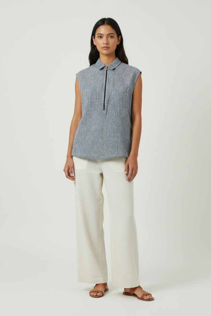 Chemise Sans Manches Grise - Taille M/38 de la marque ZAPA | PARAD8783 - Vendu par Paradigme - Image 1