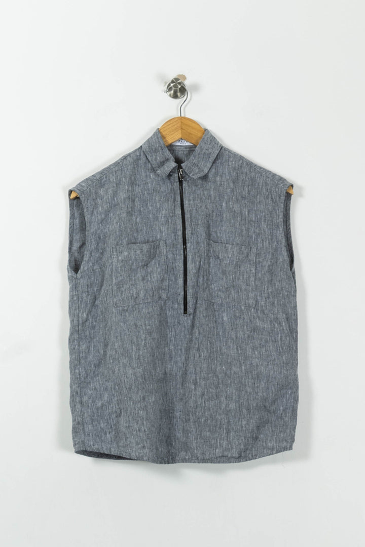 Chemise Sans Manches Grise - Taille M/38 de la marque ZAPA | PARAD8783 - Vendu par Paradigme - Image 2