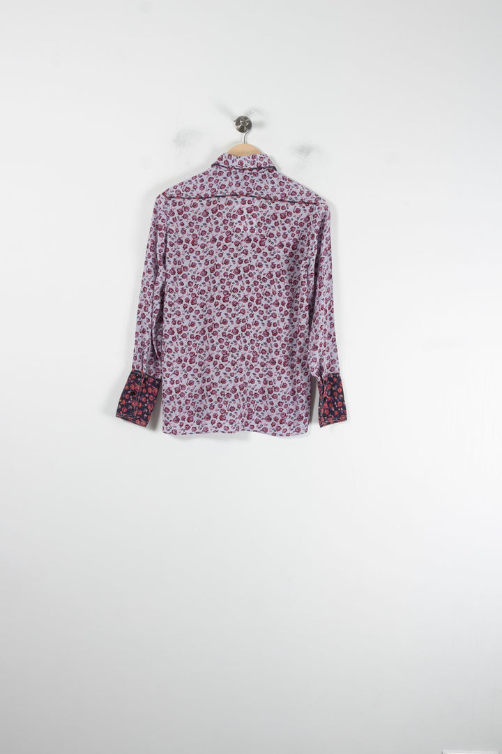 Chemise Fleurie Violette et Noire - Taille S/36 de la marque Sandro | PARAD87836 - Vendu par Paradigme - Image 4