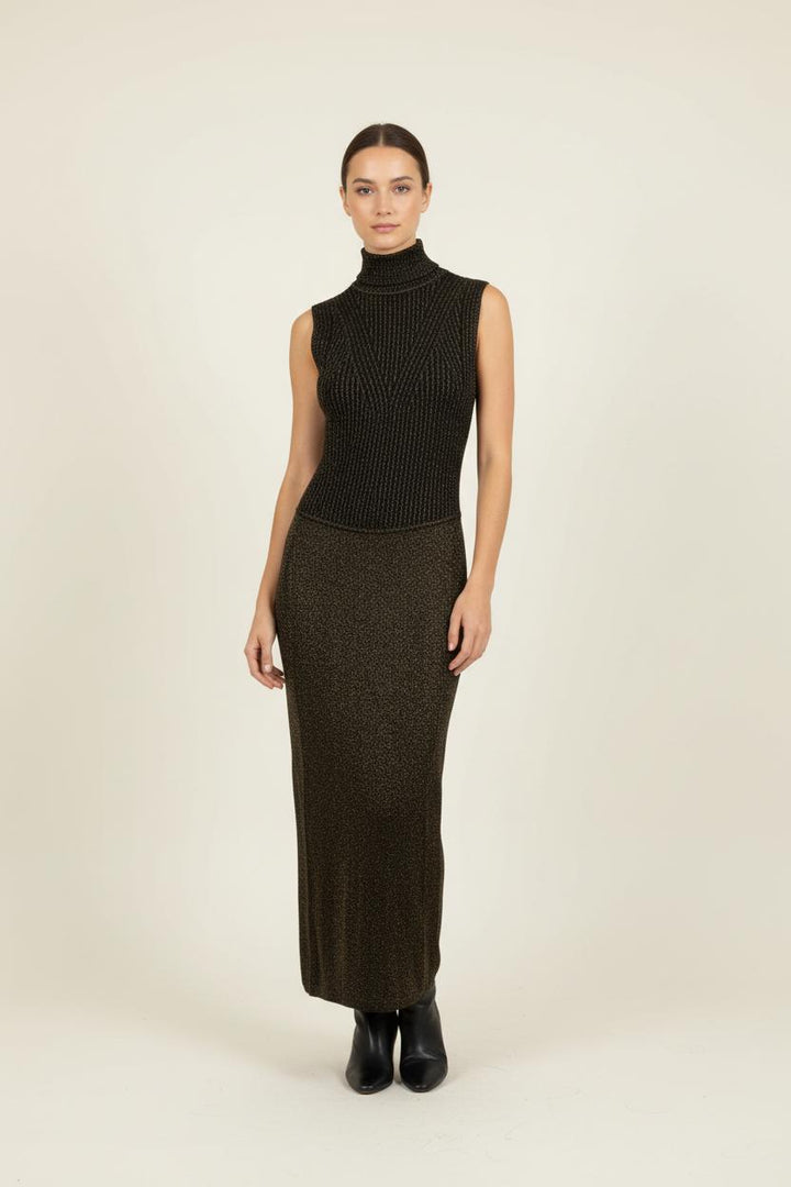 Robe Longue Noire et Dorée - Taille M/38 de la marque Karma Koma | PARAD87853 - Vendu par Paradigme - Image 1