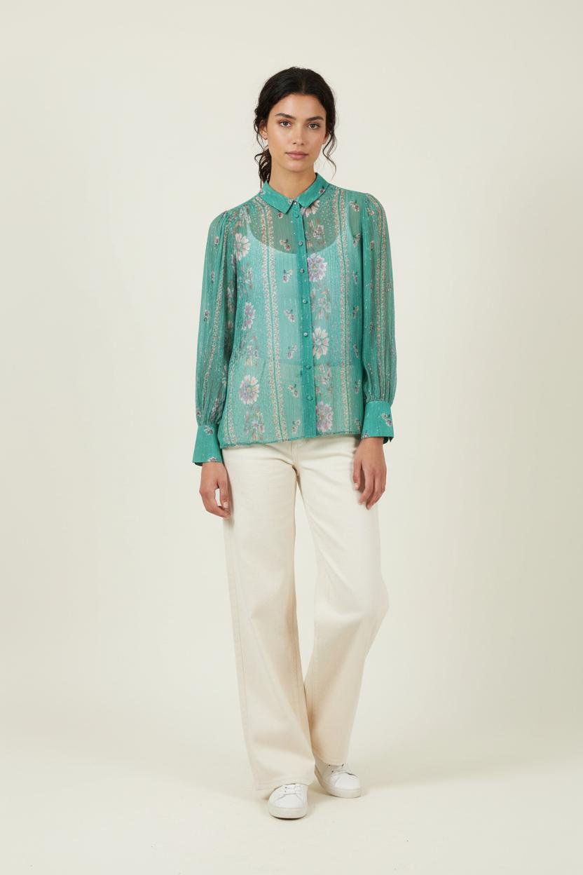 Blouse Verte - Taille S/36 de la marque Sézane | PARAD87880 - Vendu par Paradigme - Image 1