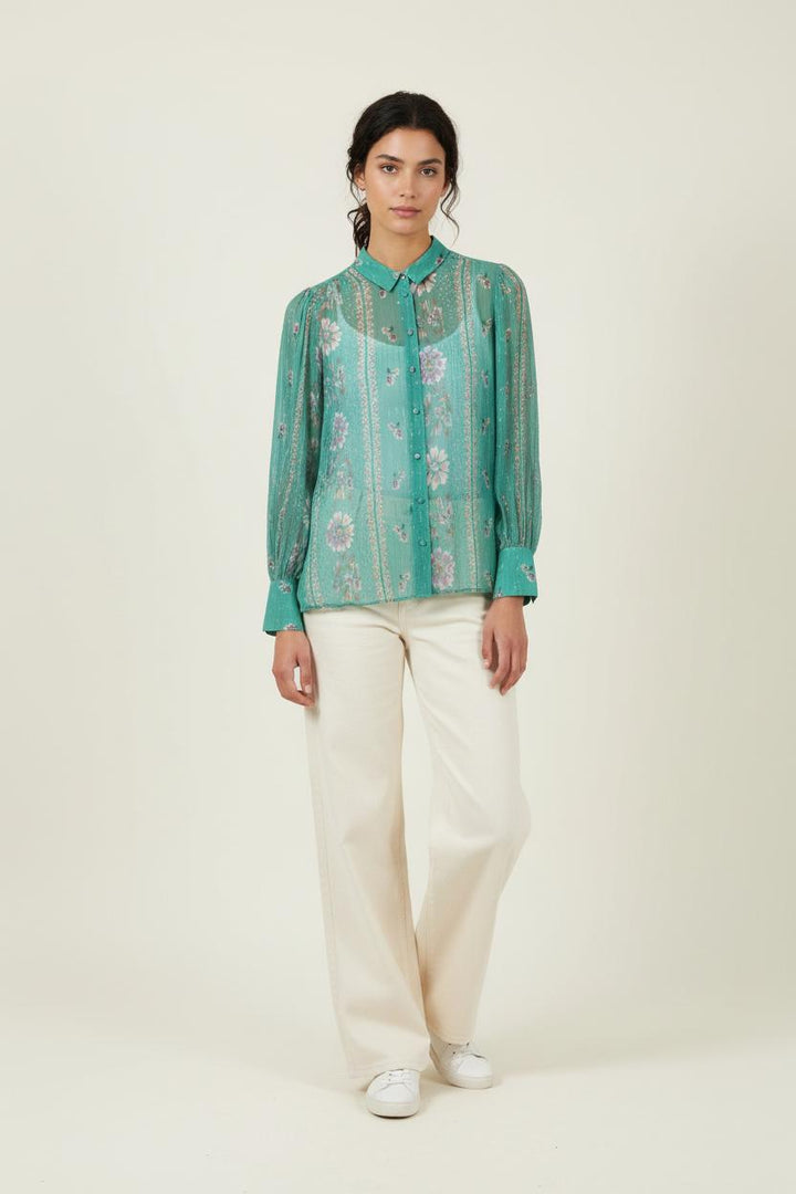 Blouse Verte - Taille S/36 de la marque Sézane | PARAD87880 - Vendu par Paradigme - Image 1