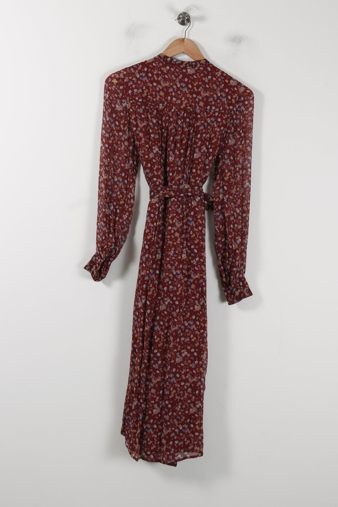 Robe Midi Fleurie Bordeaux - Taille XS/34 de la marque Sézane | PARAD87896 - Vendu par Paradigme - Image 4