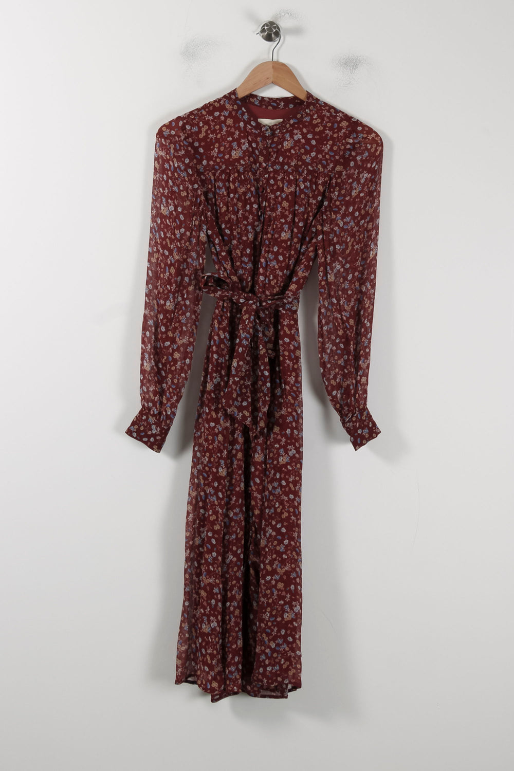 Robe Midi Fleurie Bordeaux - Taille XS/34 de la marque Sézane | PARAD87896 - Vendu par Paradigme - Image 2