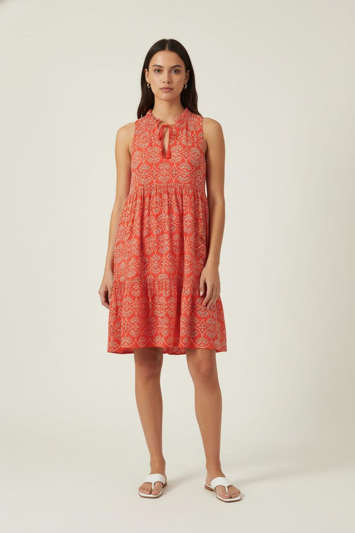 Robe Évasée Orange et Blanche - Taille XS/34 de la marque Sézane | PARAD87897 - Vendu par Paradigme - Image 1