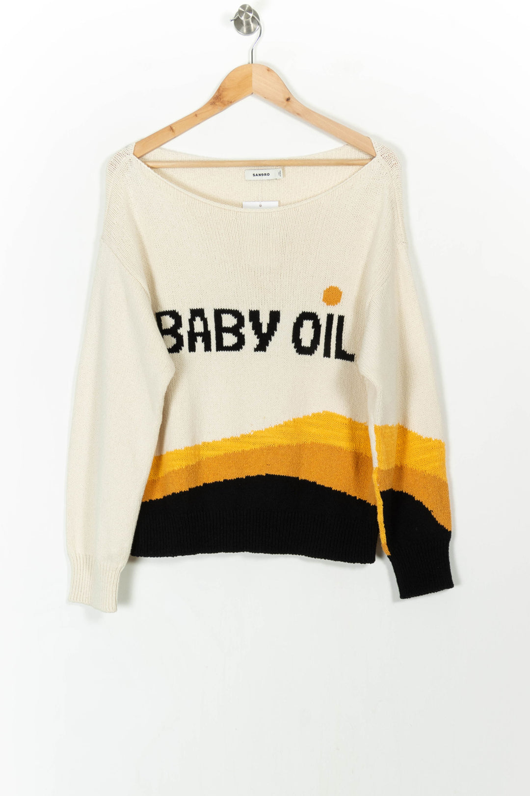 Pull Écru Jaune et Noir - Taille M/38 de la marque Sandro | PARAD87909 - Vendu par Paradigme - Image 2