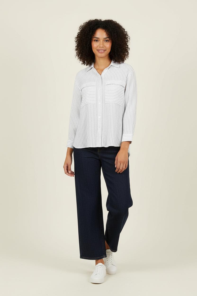 Chemise Blanche et Noire - Taille L/40 de la marque Figaret | PARAD87913 - Vendu par Paradigme - Image 1