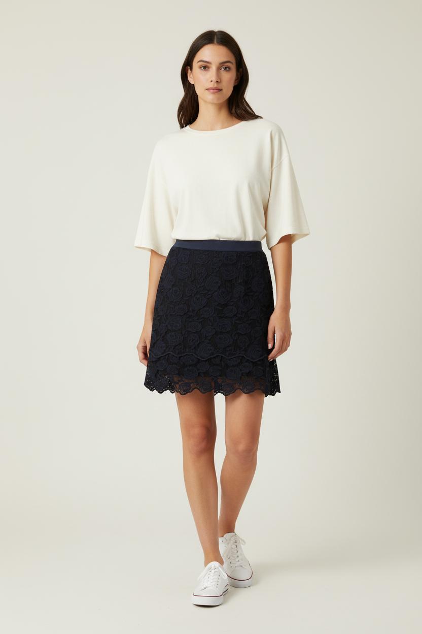 Jupe Dentelle Bleue - Taille S/36 de la marque Sandro | PARAD87920 - Vendu par Paradigme - Image 1