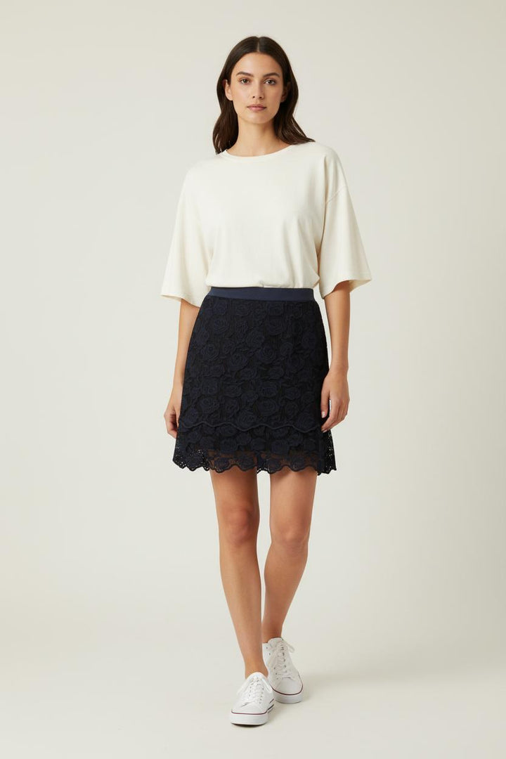 Jupe Dentelle Bleue - Taille S/36 de la marque Sandro | PARAD87920 - Vendu par Paradigme - Image 1