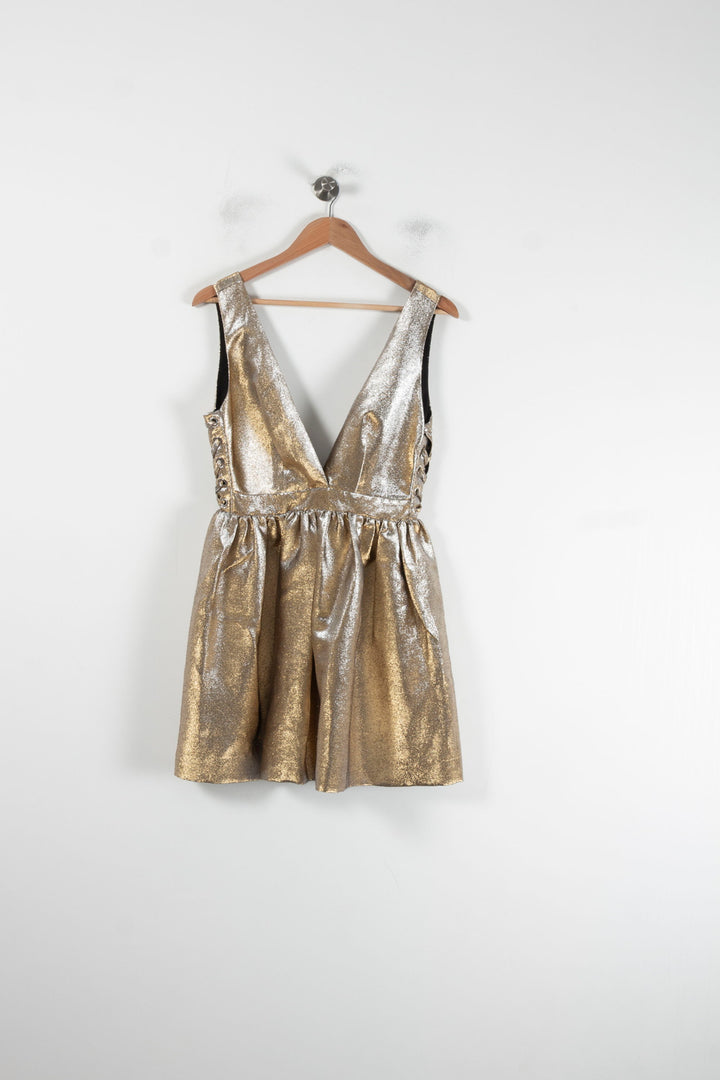 Robe Courte Dorée - Taille M/38 de la marque Sandro | PARAD87942 - Vendu par Paradigme - Image 2