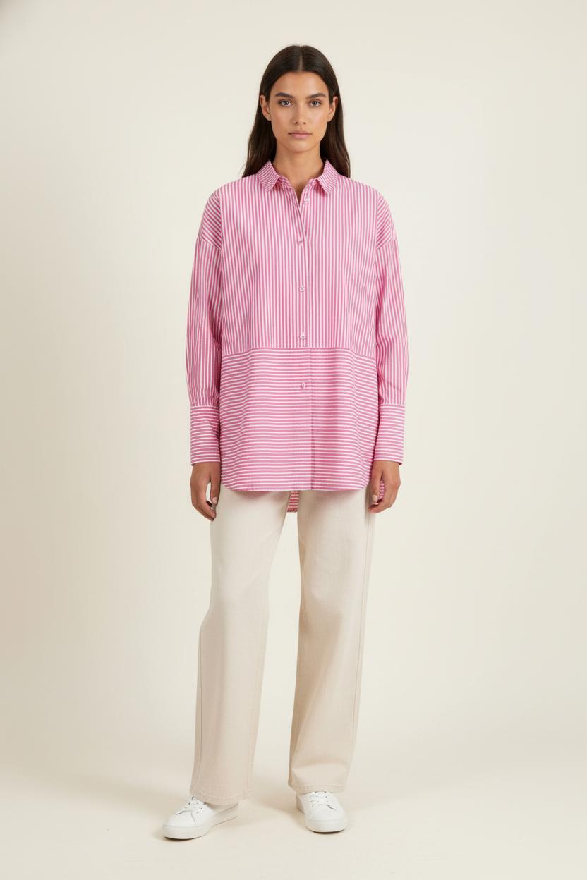 Chemise Rayée Rose et Blanche - Taille L/40 de la marque Weill | PARAD87946 - Vendu par Paradigme - Image 1