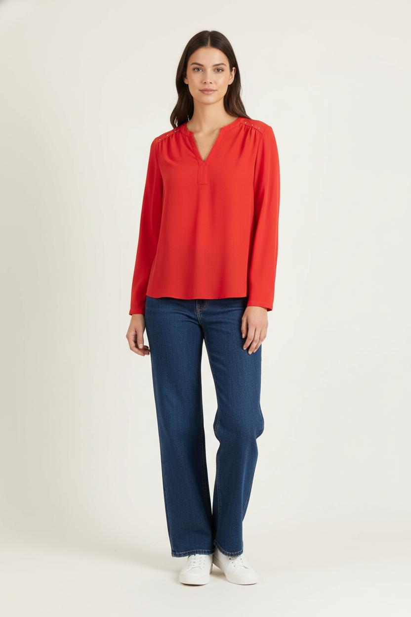 Blouse Rouge - Taille M/38 de la marque IKKS | PARAD87952 - Vendu par Paradigme - Image 1