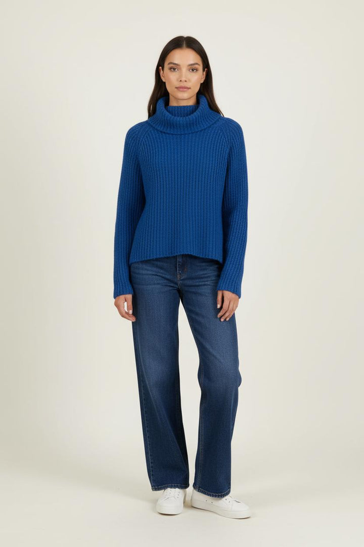 Pull Col Roulé Bleu - Taille S/36 de la marque La Fée Maraboutée | PARAD87966 - Vendu par Paradigme - Image 1