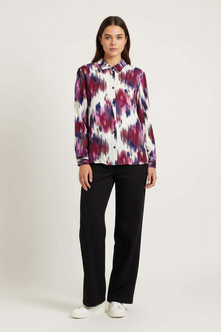 Chemisier Violet et Blanc - Taille XL/42 de la marque La Fée Maraboutée | PARAD87975 - Vendu par Paradigme - Image 1