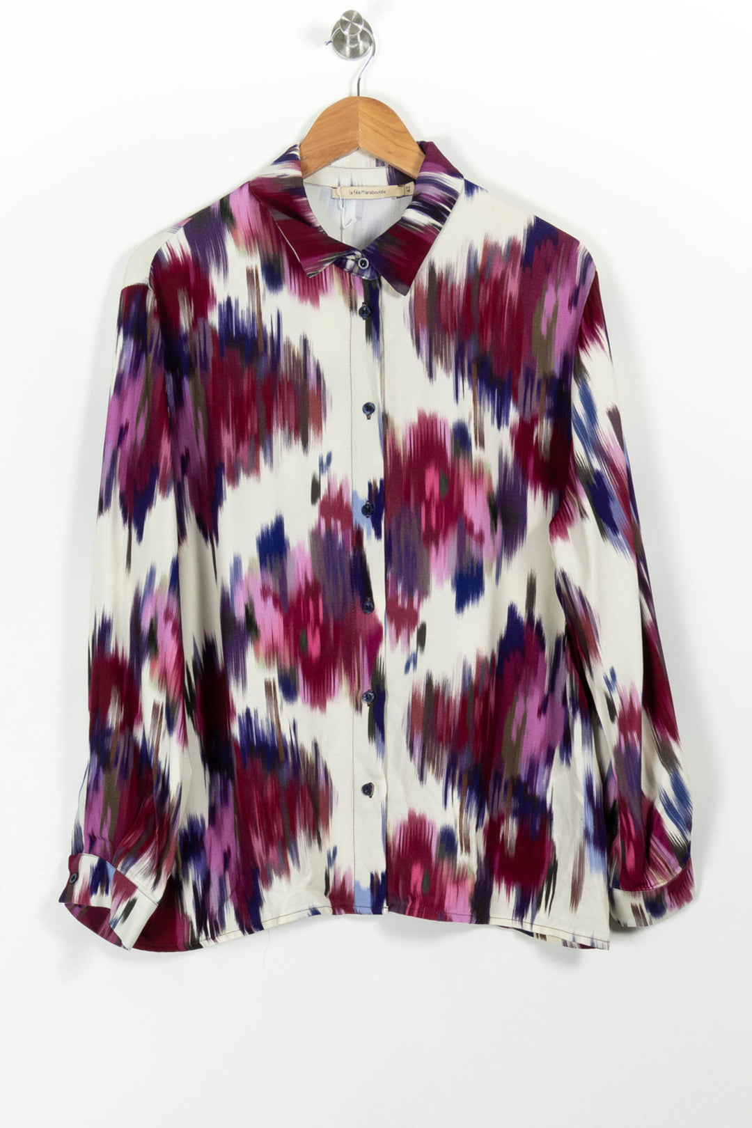 Chemisier Violet et Blanc - Taille XL/42 de la marque La Fée Maraboutée | PARAD87975 - Vendu par Paradigme - Image 2