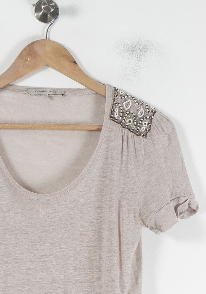 Tee-shirt Beige - Taille S/36 de la marque Gerard Darel | PARAD87981 - Vendu par Paradigme - Image 3