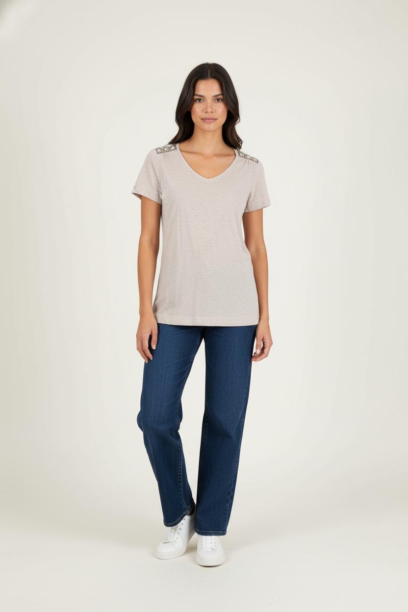 Tee-shirt Beige - Taille S/36 de la marque Gerard Darel | PARAD87981 - Vendu par Paradigme - Image 1