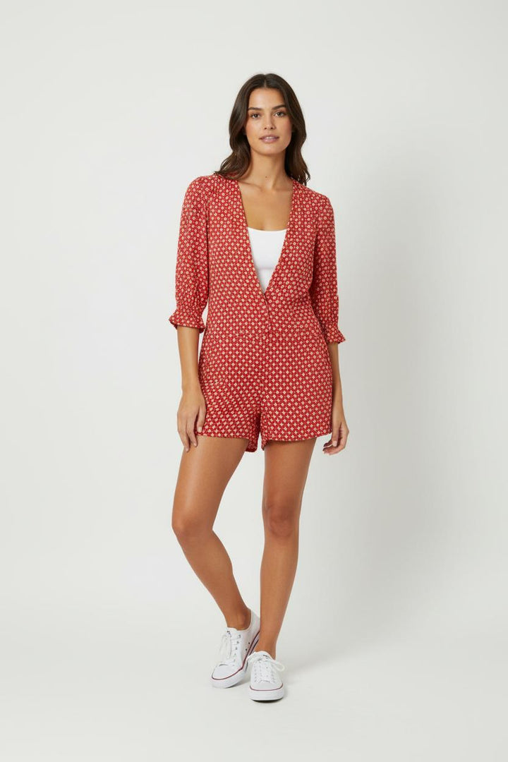 Combishort Rouge et Blanc - Taille S/36 de la marque ba&sh | PARAD87988 - Vendu par Paradigme - Image 1