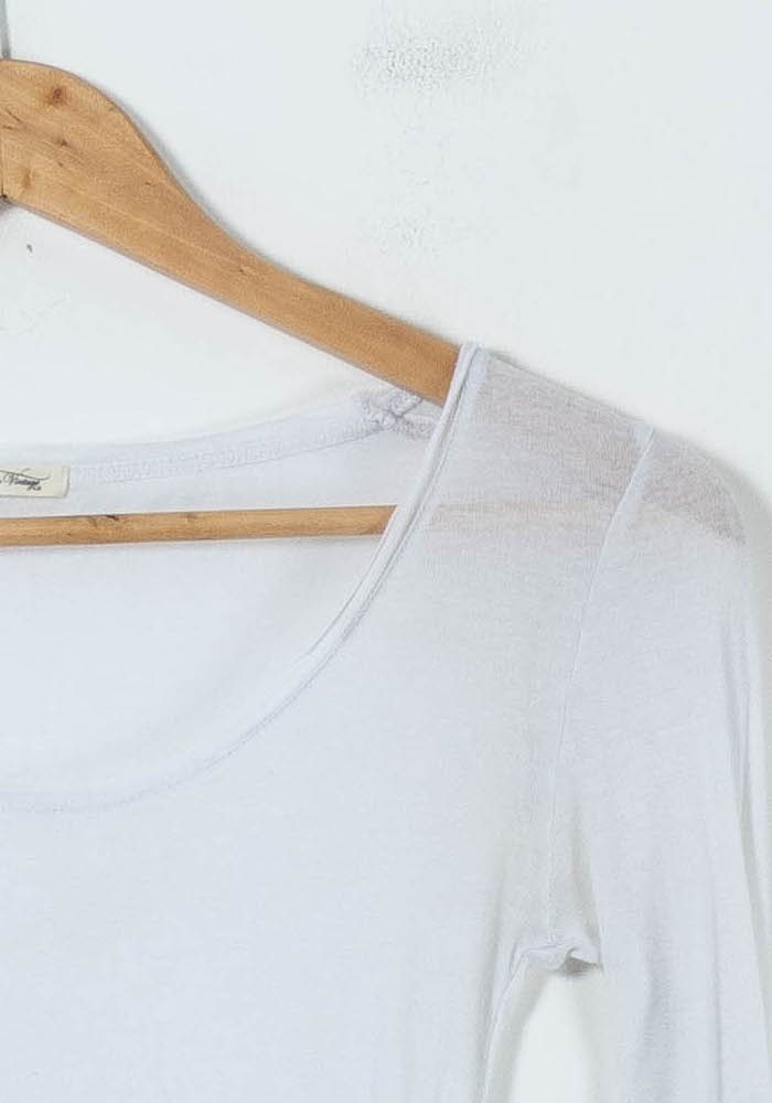 T-shirt Manches Longues Blanc - Taille XS/34 de la marque American Vintage | PARAD88021 - Vendu par Paradigme - Image 3
