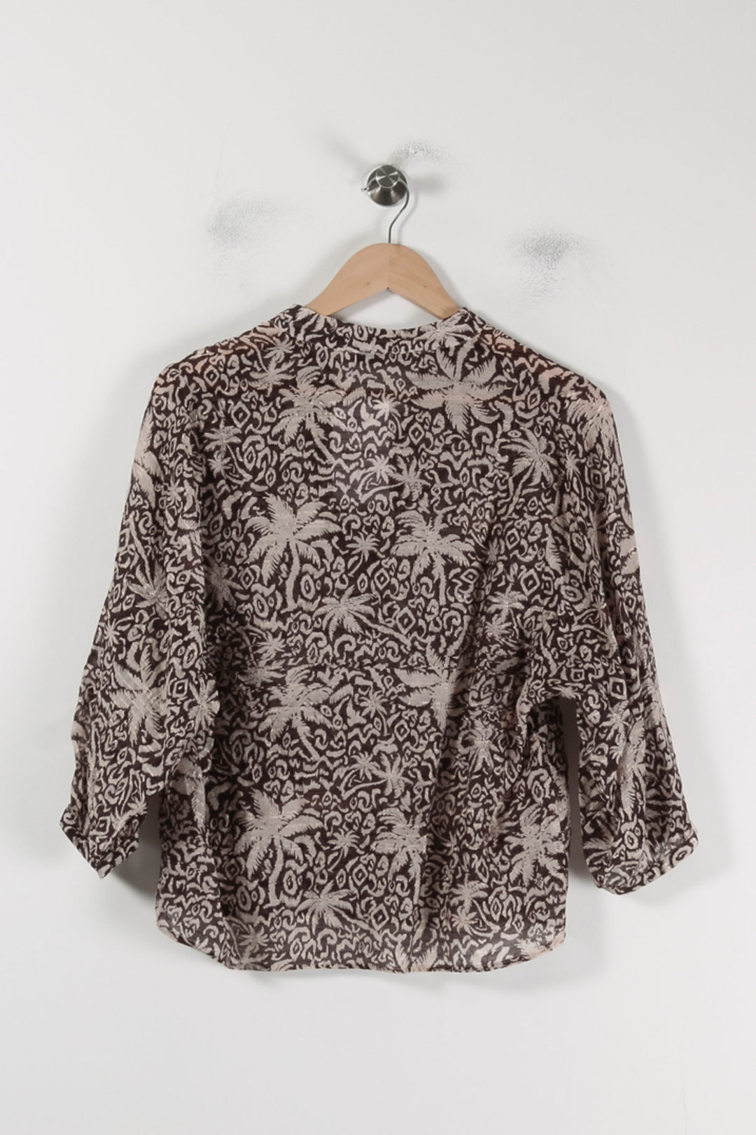Blouse Marron et Beige - Taille M/38 de la marque La Fée Maraboutée | PARAD88046 - Vendu par Paradigme - Image 4