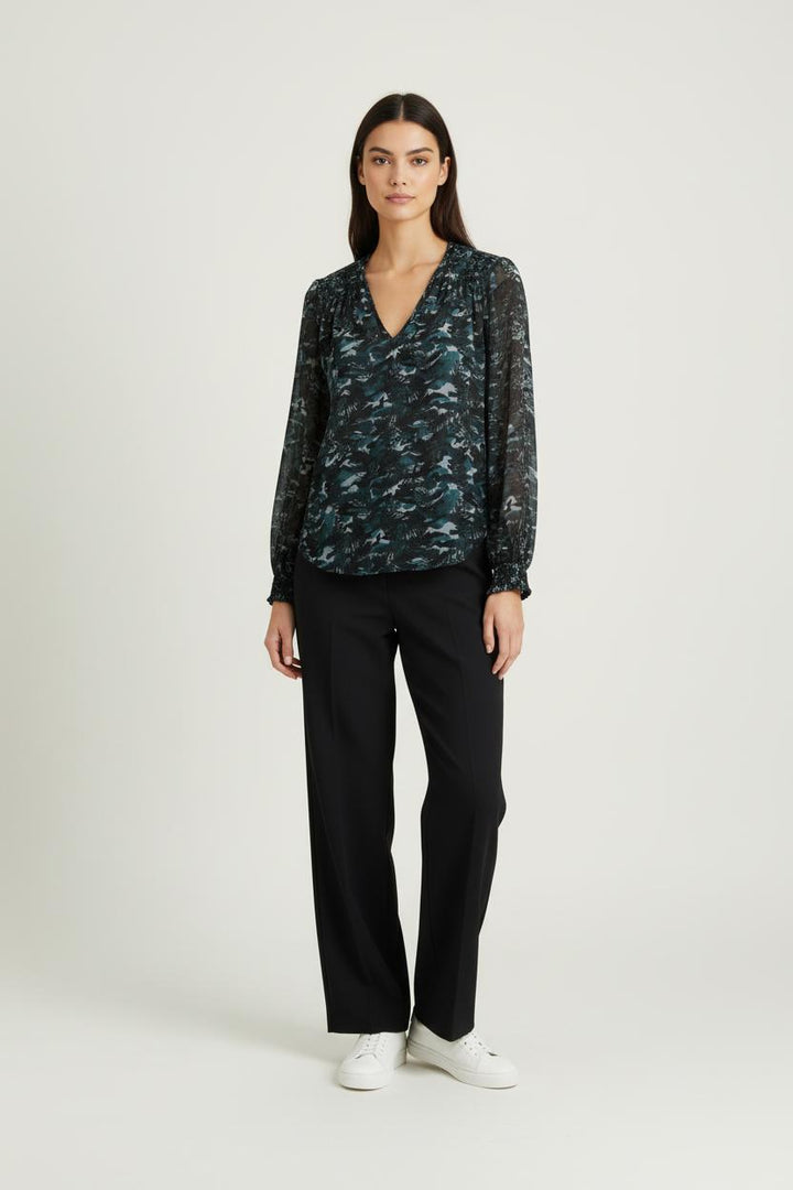 Blouse Bleue et Noire - Taille XS/34 de la marque IKKS | PARAD88054 - Vendu par Paradigme - Image 1