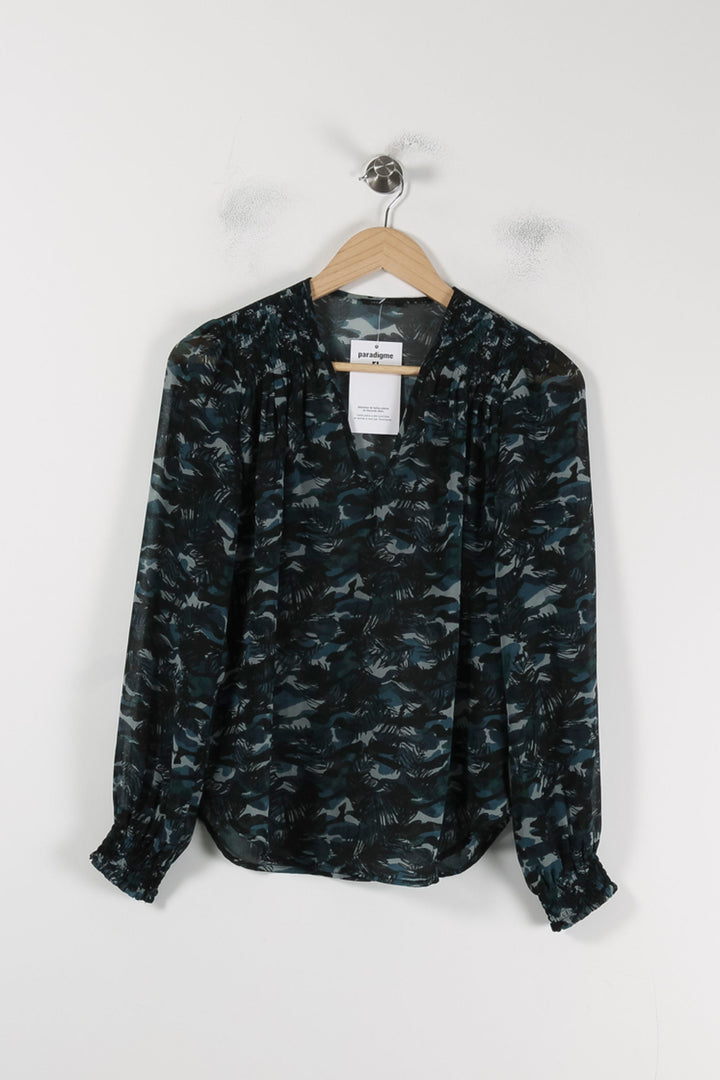 Blouse Bleue et Noire - Taille XS/34 de la marque IKKS | PARAD88054 - Vendu par Paradigme - Image 2