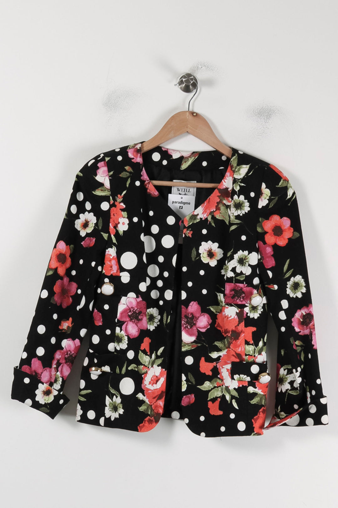 Veste Fleurie et Noire - Taille S/36 de la marque Weill | PARAD88087 - Vendu par Paradigme - Image 2