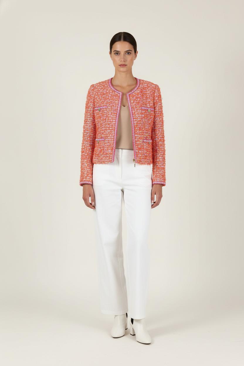 Veste Courte en Tweed Orange et Rose - Taille S/36 de la marque Weill | PARAD88089 - Vendu par Paradigme - Image 1