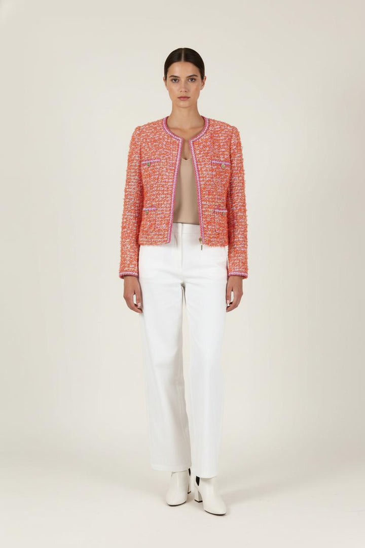 Veste Courte en Tweed Orange et Rose - Taille S/36 de la marque Weill | PARAD88089 - Vendu par Paradigme - Image 1