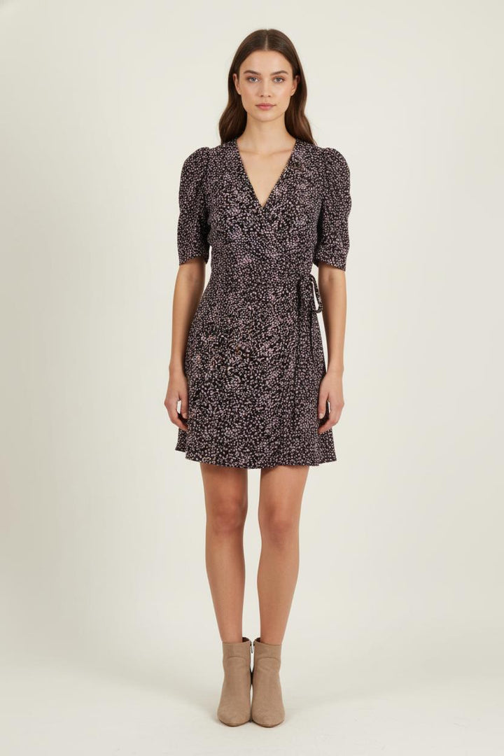 Robe Portefeuille Noire et Rose - Taille S/36 de la marque The Kooples | PARAD88094 - Vendu par Paradigme - Image 1