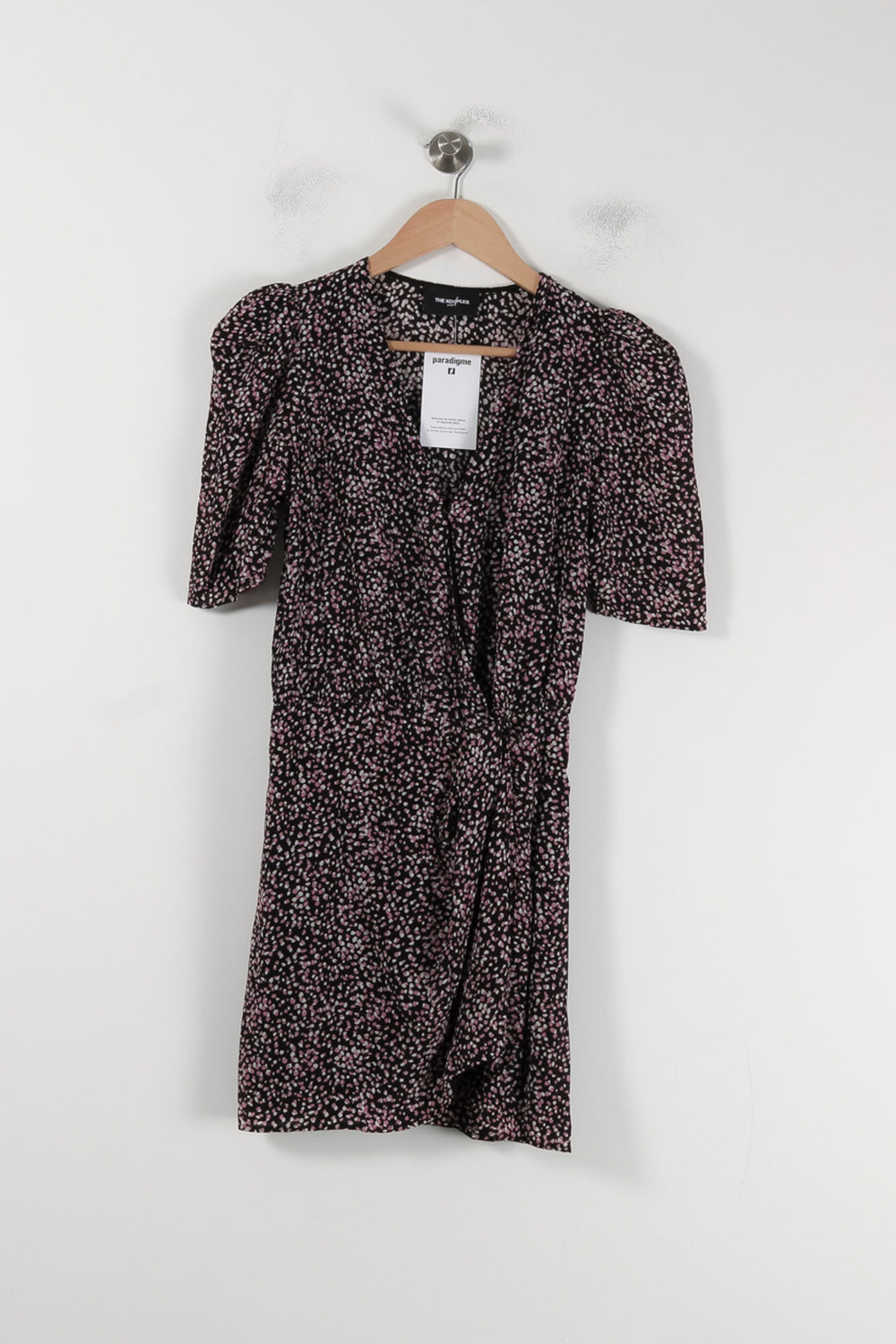 Robe Portefeuille Noire et Rose - Taille S/36 de la marque The Kooples | PARAD88094 - Vendu par Paradigme - Image 2