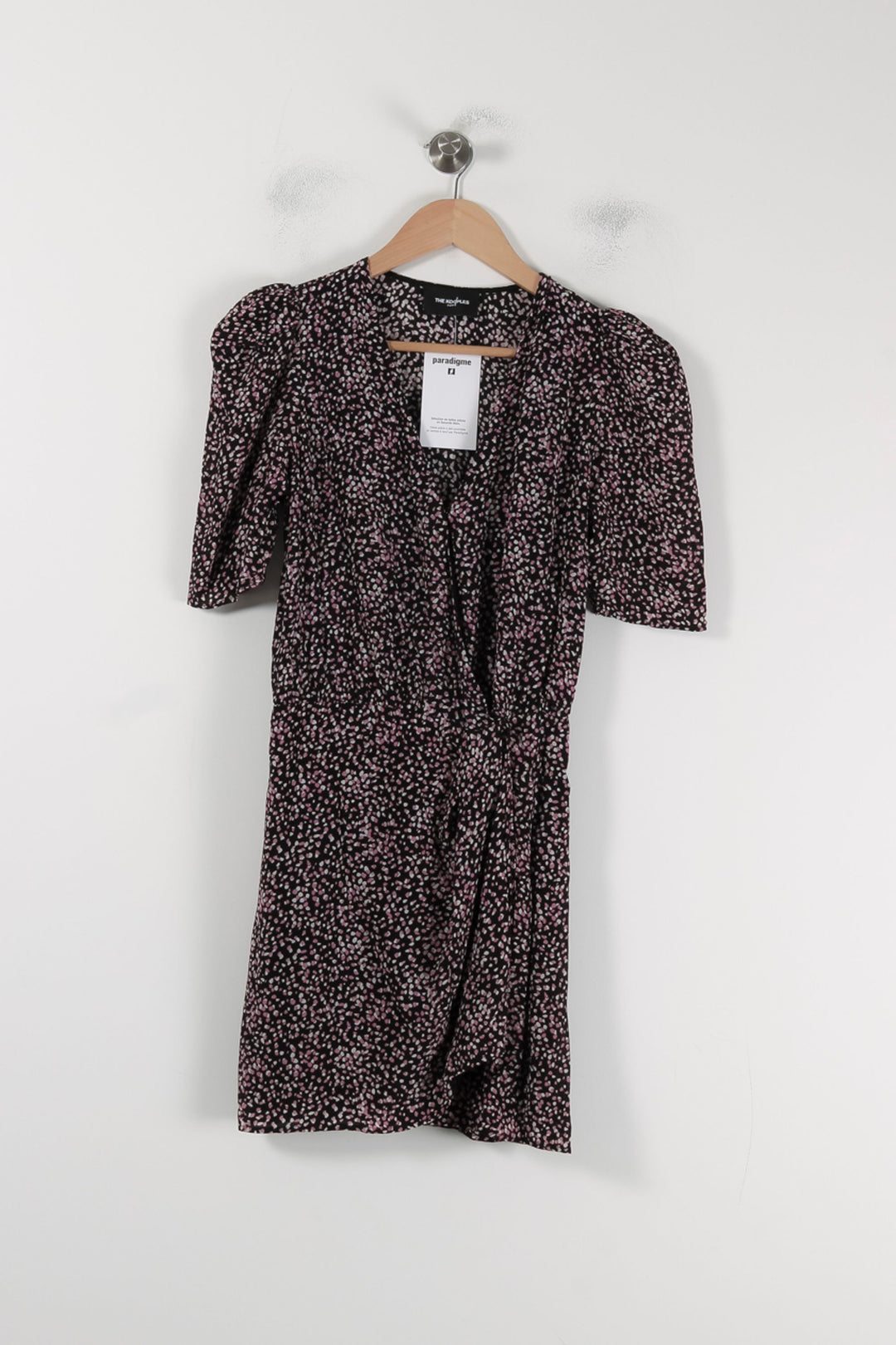 Robe Portefeuille Noire et Rose - Taille S/36 de la marque The Kooples | PARAD88094 - Vendu par Paradigme - Image 2