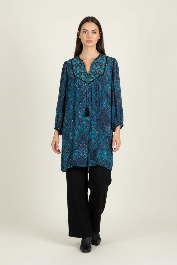 Robe Courte Bleu et Violet - Taille L/40 de la marque La Fée Maraboutée | PARAD88108 - Vendu par Paradigme - Image 1