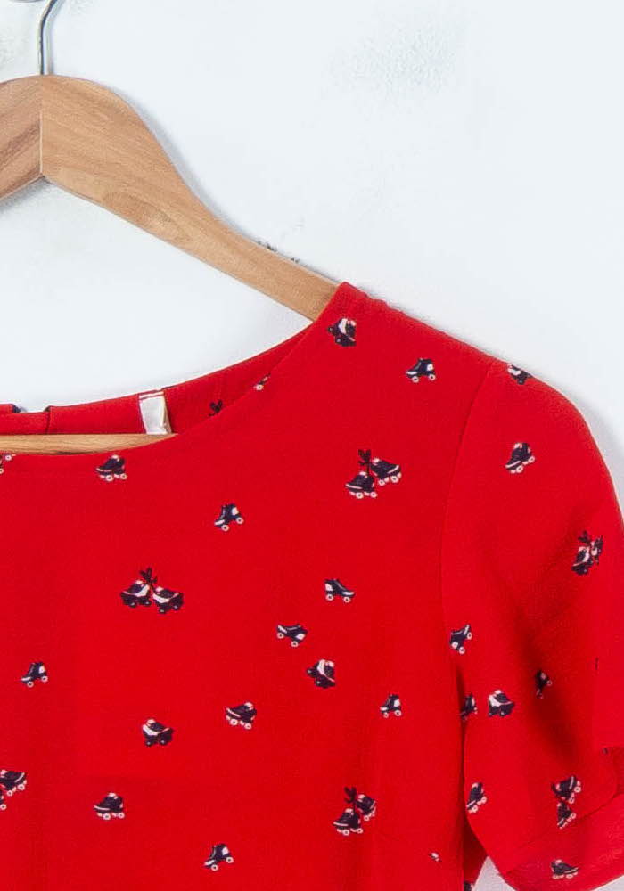 Blouse Rouge - Taille XS/34 de la marque I.Code | PARAD88114 - Vendu par Paradigme - Image 3
