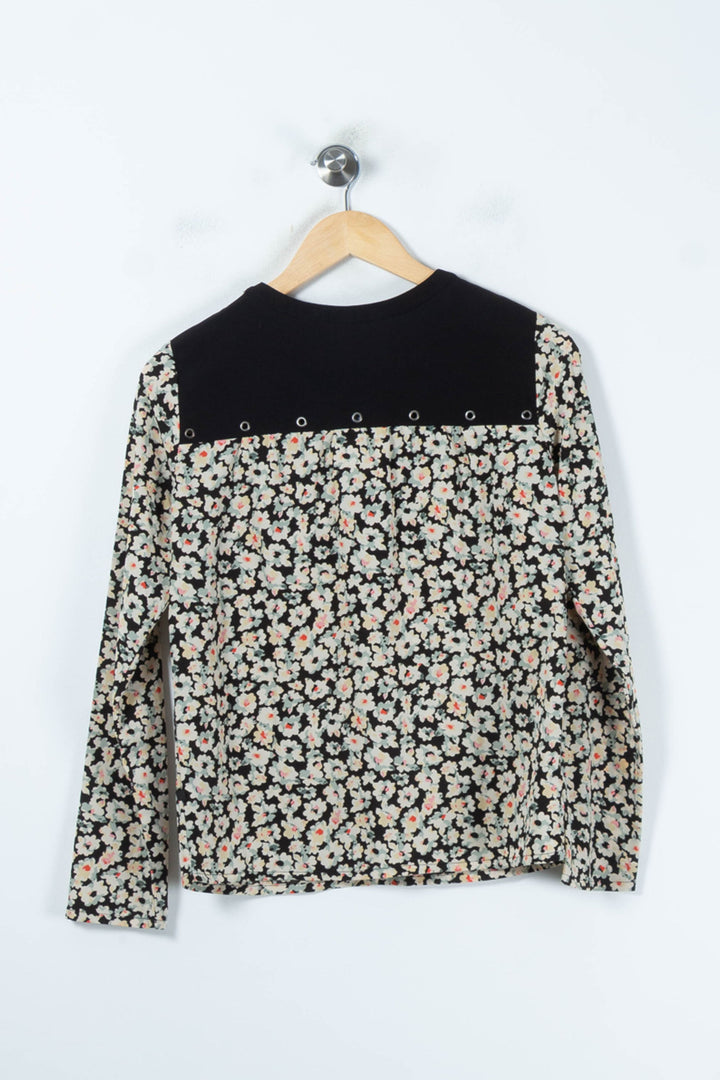 Blouse Fleurie Noire et Blanche - Taille XS/34 de la marque I.Code | PARAD88116 - Vendu par Paradigme - Image 4