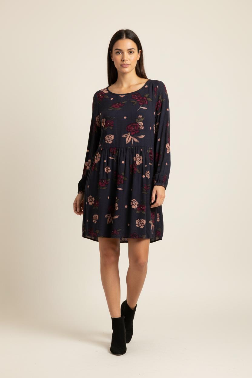 Robe Fleurie Bleue et Rouge - Taille S/36 de la marque Des petits hauts | PARAD88124 - Vendu par Paradigme - Image 1