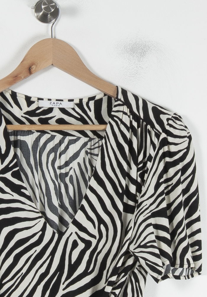 Robe Portefeuille Noire et Blanche - Taille XL/42 de la marque ZAPA | PARAD88142 - Vendu par Paradigme - Image 3