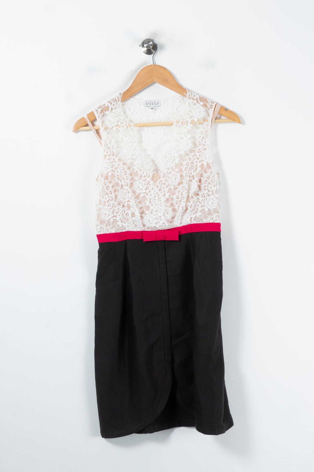 Robe Courte Blanche Noire et Rose - Taille M/38 de la marque Claudie Pierlot | PARAD88151 - Vendu par Paradigme - Image 4