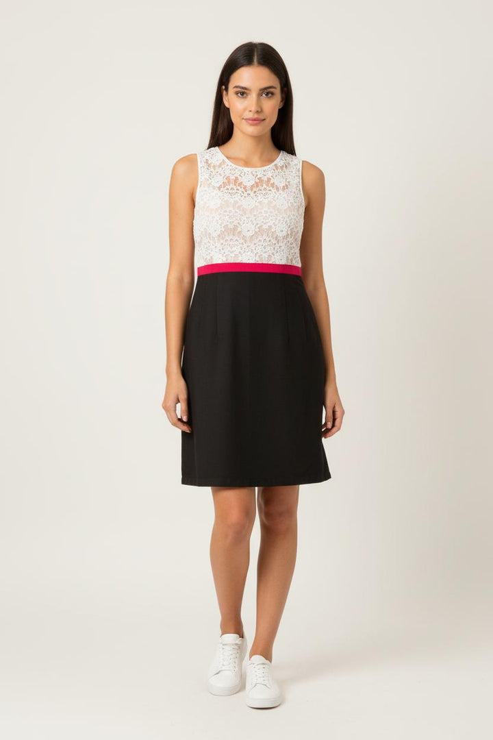 Robe Courte Blanche Noire et Rose - Taille M/38 de la marque Claudie Pierlot | PARAD88151 - Vendu par Paradigme - Image 1