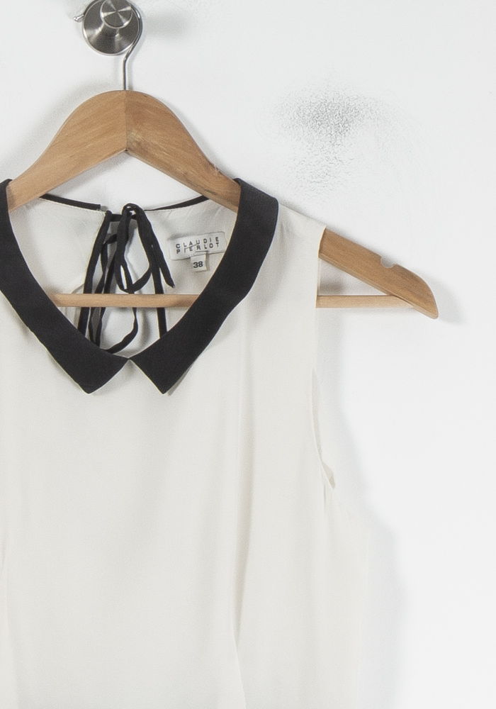 Robe Courte Blanche et Noire - Taille M/38 de la marque Claudie Pierlot | PARAD88152 - Vendu par Paradigme - Image 3