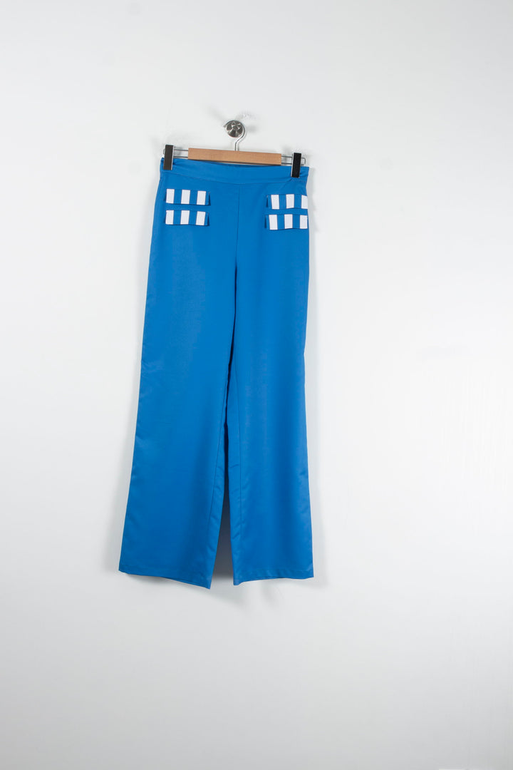 Pantalon Large Bleu et Blanc - Taille S/36 de la marque et Paris | PARAD88154 - Vendu par Paradigme - Image 4