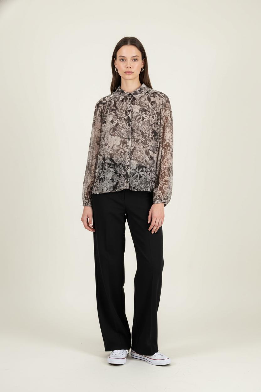 Chemise Fleurie Grise - Taille M/38 de la marque Imprevu | PARAD88161 - Vendu par Paradigme - Image 1