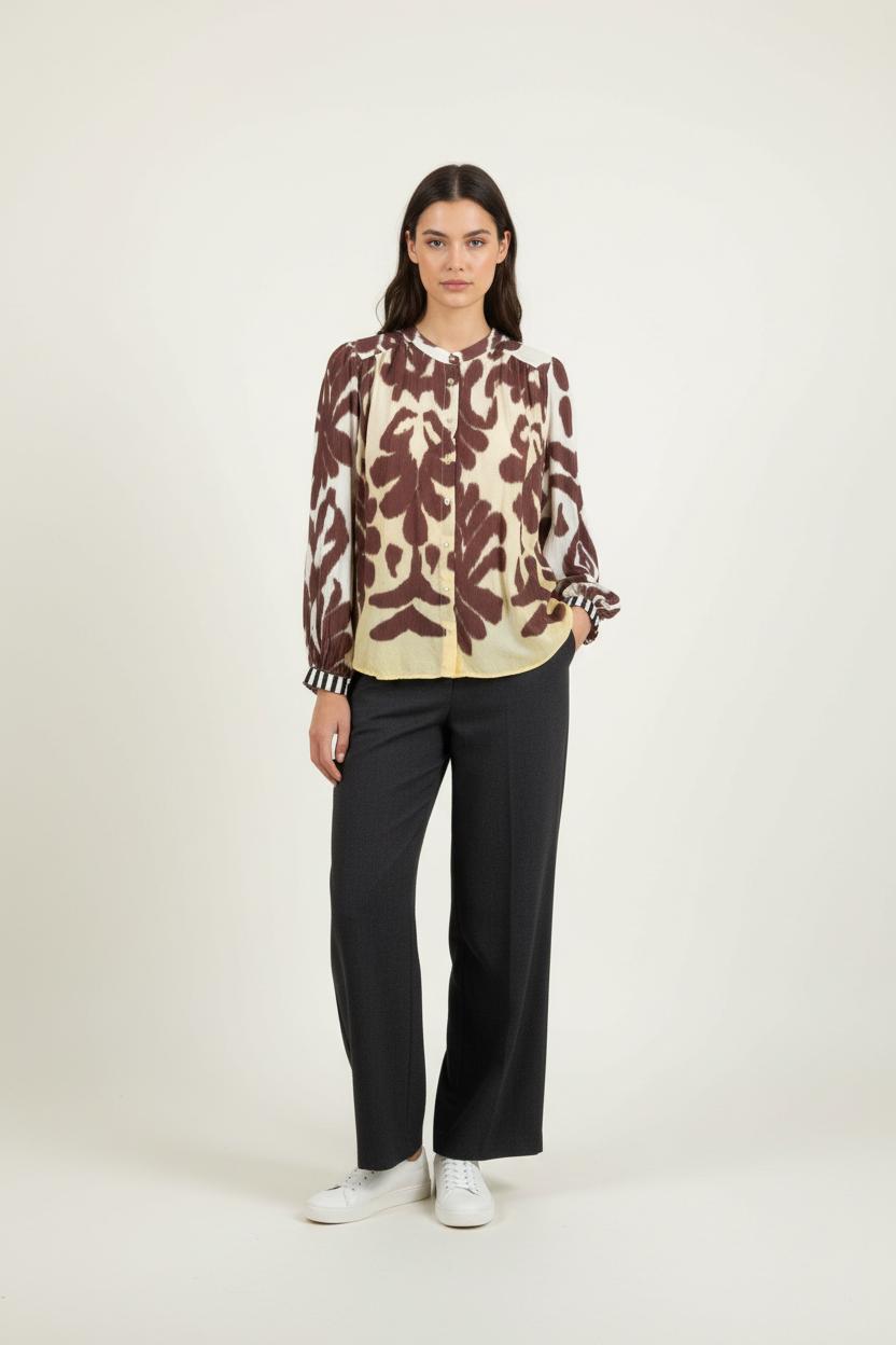 Blouse Marron et Jaune - Taille M/38 de la marque Imprevu | PARAD88162 - Vendu par Paradigme - Image 1