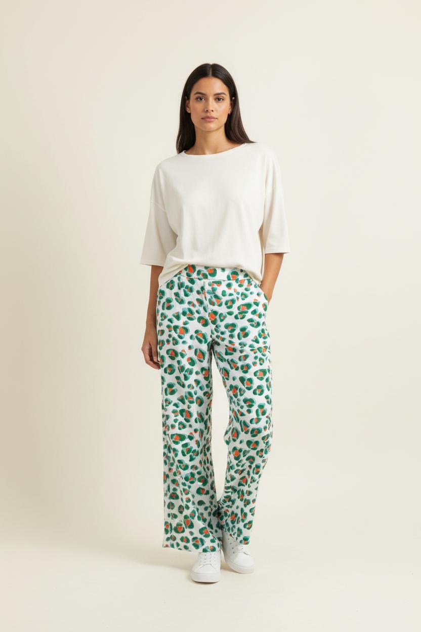 Pantalon Large Blanc Vert et Orange - Taille L/40 de la marque Imprevu | PARAD88164 - Vendu par Paradigme - Image 1