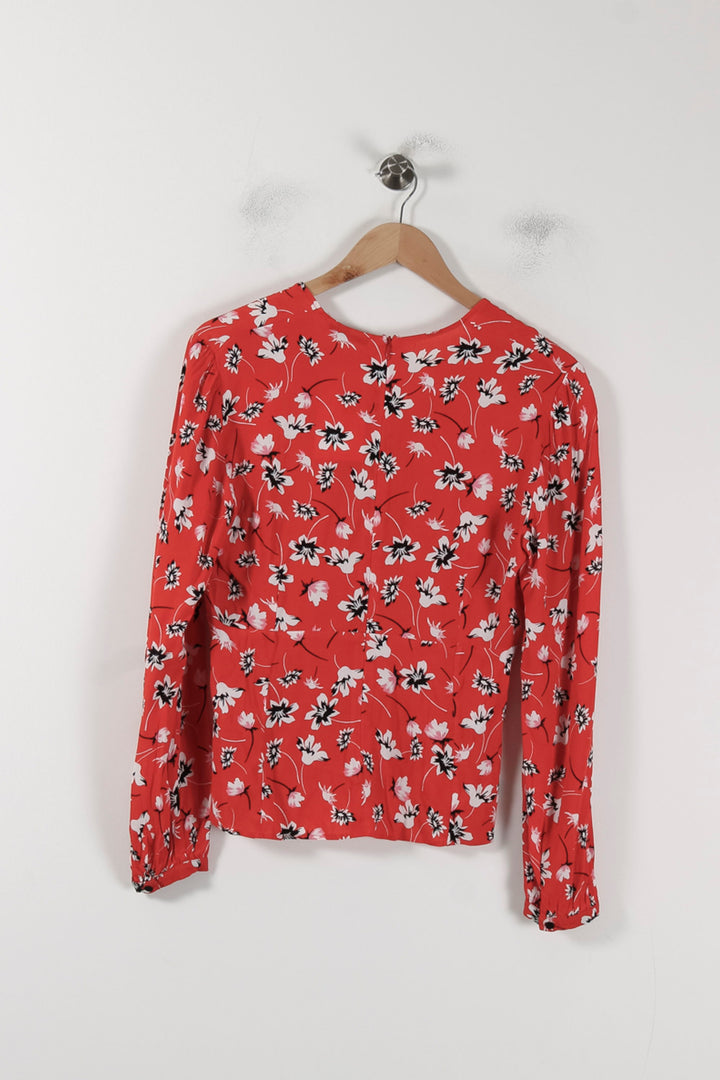 Blouse Fleurie Rouge et Blanche - Taille M/38 de la marque ZAPA | PARAD88235 - Vendu par Paradigme - Image 4