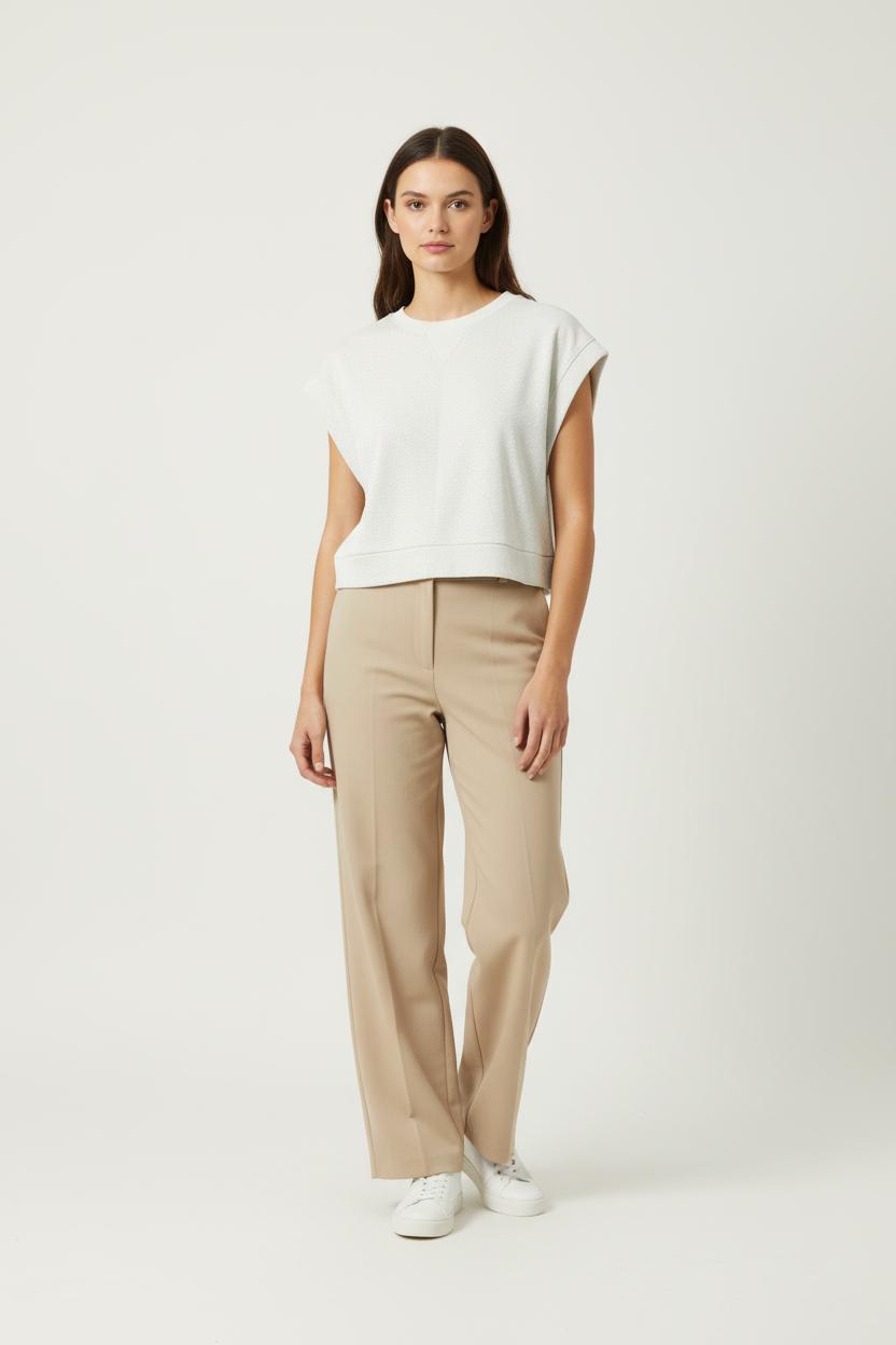 Sweat Sans Manches Beige - Taille XS/34 de la marque La Fée Maraboutée | PARAD88287 - Vendu par Paradigme - Image 1