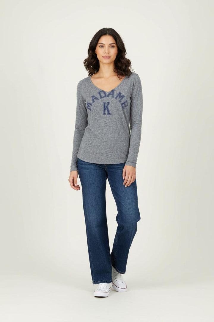 Tee-shirt Manches Longues Gris - Taille S/36 de la marque Kookai | PARAD88298 - Vendu par Paradigme - Image 1