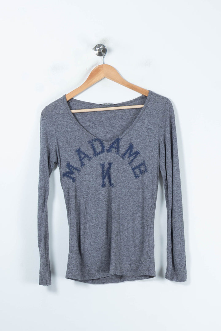 Tee-shirt Manches Longues Gris - Taille S/36 de la marque Kookai | PARAD88298 - Vendu par Paradigme - Image 2